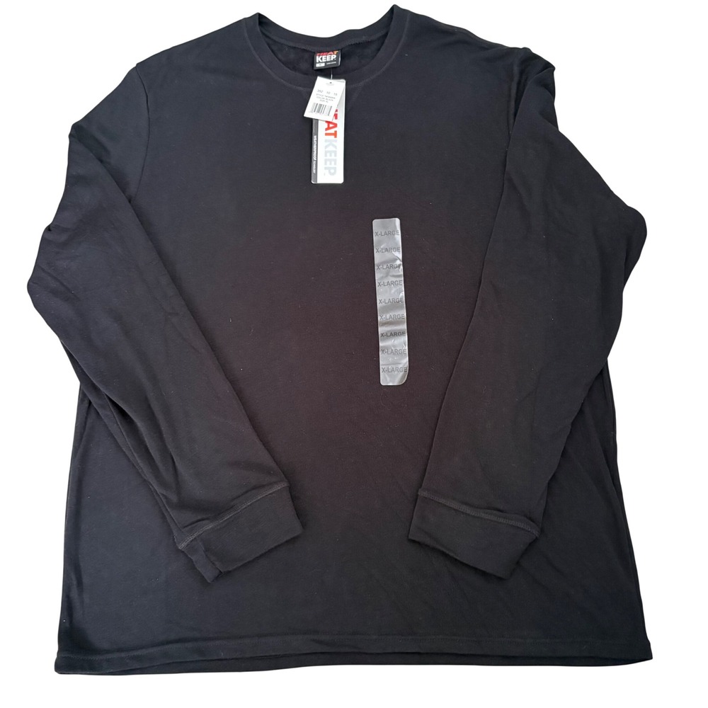 Heat Keep Weatherproof Mens XL Black Long Sleeve Thermal Base Layer Top NWT